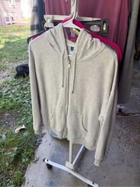 Old Navy Light Gray Full-Zip Hoodie